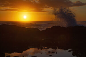 Thor's Well Sunset 1960 - Photo by Ron Miller - ronmiller.com
